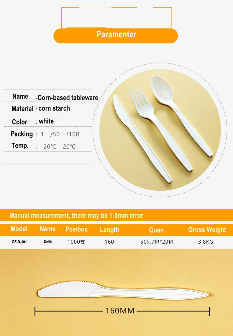 Biodegradable Cutlery 100% Compostable Utensils Disposable Bagasse Spoon Fork Knife