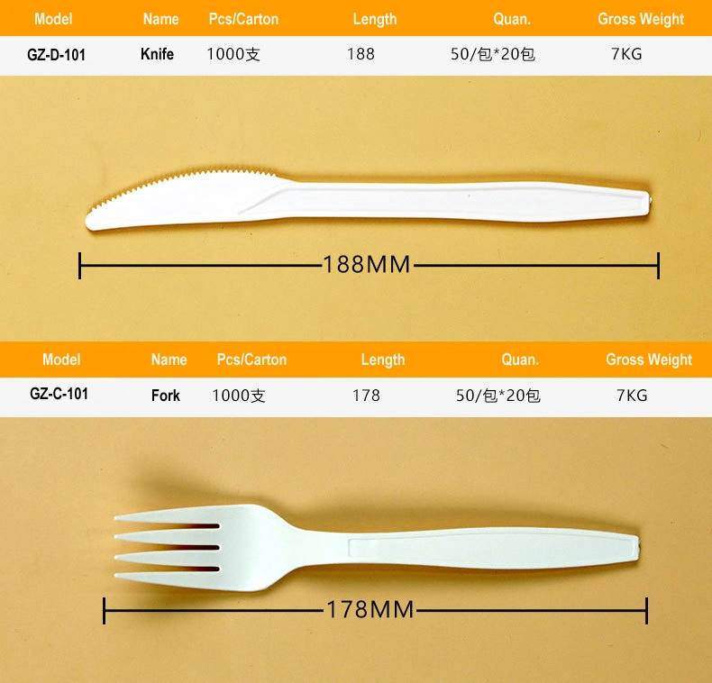 Biodegradable Cutlery 100% Compostable Utensils Disposable Bagasse Spoon Fork Knife