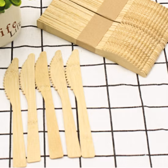 대중음식점을 위한 100% 자연적인 처분할 수 있는 대나무 칼붙이 170mm 길이 대나무 칼 주문 인쇄